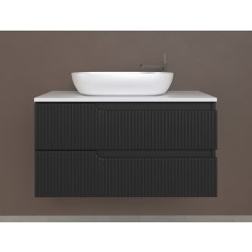   Piramida EURIDIKA fali fürdőszobabútor - mosdópult mosdó nélkül -2 fiókos - PINO FEKETE - 100 x 48 x 53 cm