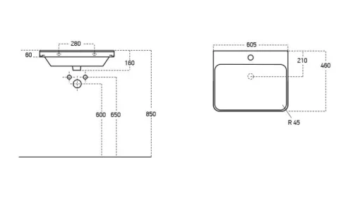 Sanovit LUXURY - porcelán mosdókagyló - 60 x 46 cm