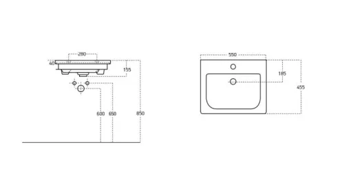 Sanovit SOFT - porcelán mosdókagyló - 55 x 45,5 cm