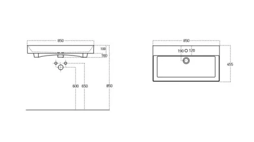 Sanovit STANCE - porcelán mosdókagyló - 85 x 45,5 cm