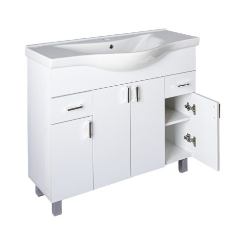 VivaStyle EKONOMIK 100 lábon álló fürdőszobabútor Sanovit ALBATROS 10100 mosdókagyló 99,5x46,5cm