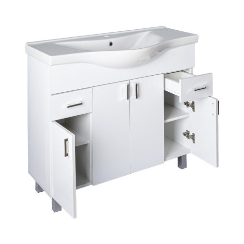 VivaStyle EKONOMIK 100 lábon álló fürdőszobabútor Sanovit ALBATROS 10100 mosdókagyló 99,5x46,5cm