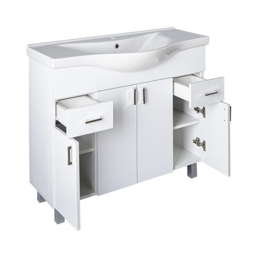 VivaStyle EKONOMIK 100 lábon álló fürdőszobabútor Sanovit ALBATROS 10100 mosdókagyló 99,5x46,5cm