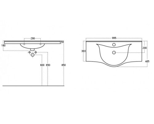 VivaStyle EKONOMIK 100 lábon álló fürdőszobabútor Sanovit ALBATROS 10100 mosdókagyló 99,5x46,5cm
