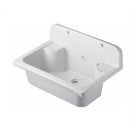   Falikút 55 cm - magas hátfalas - műanyag - szappantartóval - szifonnal - 55 x 37 x 35 cm