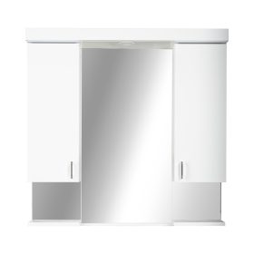   Viva STYLE Tükrös fürdőszobai szekrény LED világítással - DUPLA szekrénnyel - 80 x 99 x 17 cm