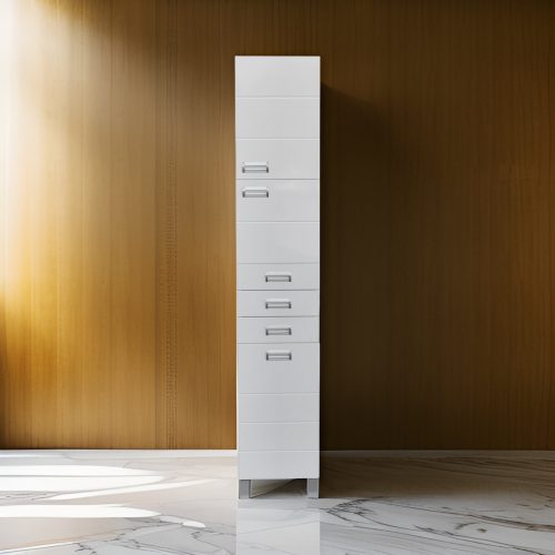 Viva SZQUARE fürdőszobai ÁLLÓSZEKRÉNY 192 magas - SZENNYESTARTÓS - JOBBOS - 35 x 33 x 192 cm