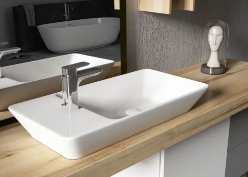 Sanovit - PULTRA ültethető - Top Counter- porcelán mosdó - bal vagy jobb csaplyukas -  - 70 x 35 cm