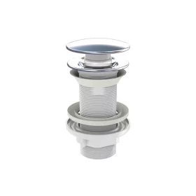   Klikk - klakk PVC leeresztő - KEREK - KRÓM -univerzális- túl/nem túlfolyós mosdóhoz - 5/4" - Ø 65 mm