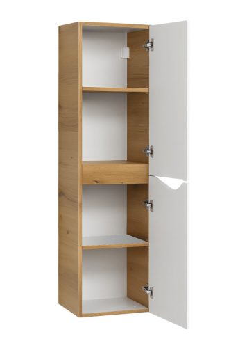 Piramida BETA fali fürdőszoba - állószekrény - ALPINFEHÉR-TÖLGY - 35 x 150 x 30 cm