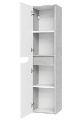 Piramida BETA fali fürdőszoba - állószekrény - FEHÉR-SZÜRKE - 35 x 150 x 30 cm