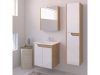 Piramida BETA fali fürdőszoba - állószekrény - FEHÉR-TÖLGY - 35 x 150 x 30 cm