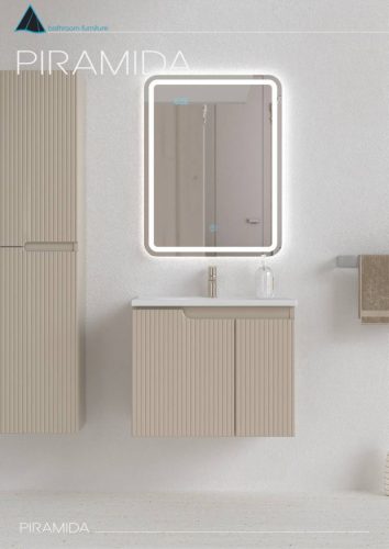 Piramida BETA fali fürdőszoba - állószekrény - PINO BÉZS - 35 x 150 x 30 cm