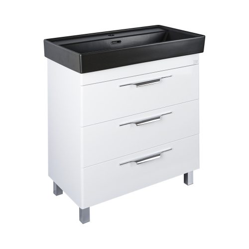 TMP TRIO 60 álló fürdőszobabútor - CeraStyle SHARP FEKETE mosdóval - 60 x 48 cm