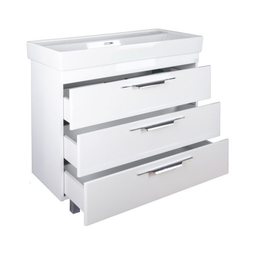 TMP TRIO 100D álló fürdőszobabútor - CeraStyle SHARP - 37600 DUPLA csaplyukas mosdóval - 100 x 48 cm