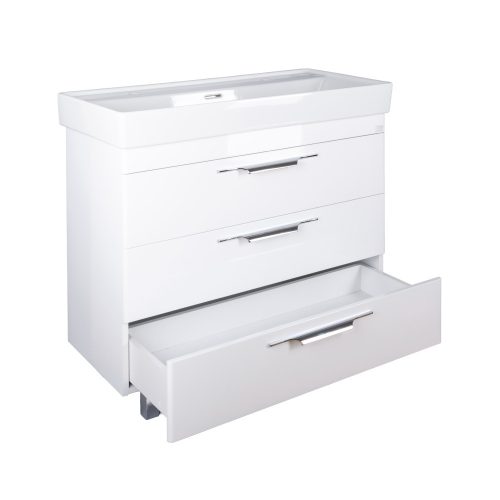 TMP TRIO 100D álló fürdőszobabútor - CeraStyle SHARP - 37600 DUPLA csaplyukas mosdóval - 100 x 48 cm