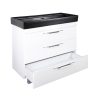 TMP TRIO 100D álló fürdőszobabútor - CeraStyle SHARP FEKETE DUPLA csaplyukas mosdóval - 100 x 48 cm