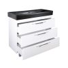 TMP TRIO 100D álló fürdőszobabútor - CeraStyle SHARP FEKETE DUPLA csaplyukas mosdóval - 100 x 48 cm