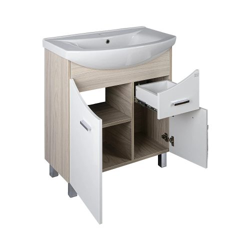 TMP ZX 65 - SONOMA - álló fürdőszobabútor - Sanovit ZENON - 6065 porcelán mosdóval - 65 x 47 cm