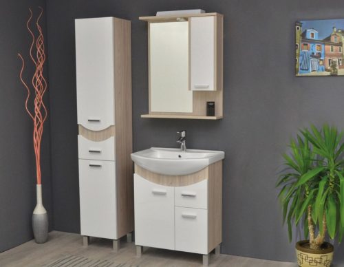 TMP ZX 65 - SONOMA - álló fürdőszobabútor - Sanovit ZENON - 6065 porcelán mosdóval - 65 x 47 cm