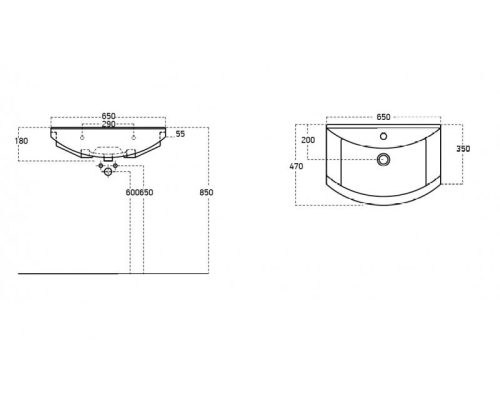 TMP ZX 65 - SONOMA - álló fürdőszobabútor - Sanovit ZENON - 6065 porcelán mosdóval - 65 x 47 cm