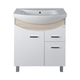   TMP ZX 75 - SONOMA - álló fürdőszobabútor - Sanovit ZENON - 6075 porcelán mosdóval - 75 x 50 cm