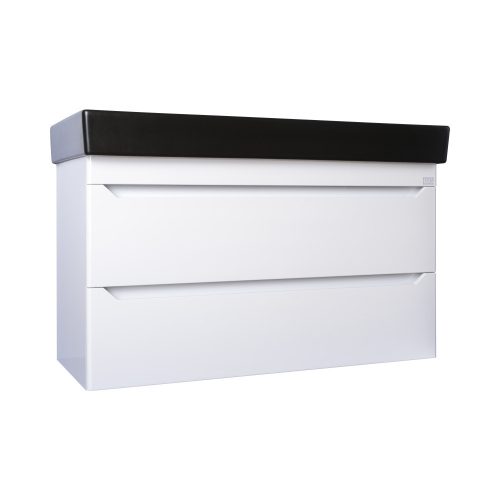 TMP SHARP 100 fali fürdőszobabútor - CeraStyle SHARP FEKETE mosdóval - 100 x 48 cm