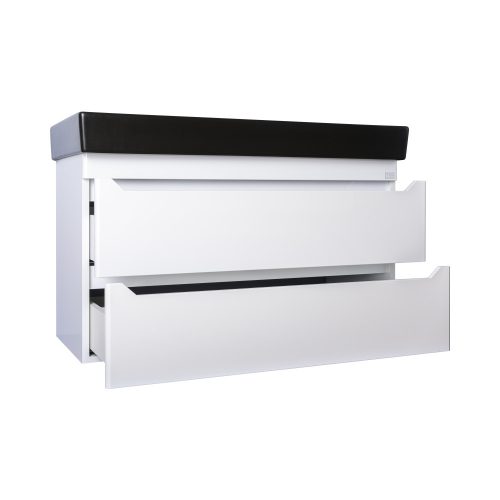 TMP SHARP 100 fali fürdőszobabútor - CeraStyle SHARP FEKETE mosdóval - 100 x 48 cm