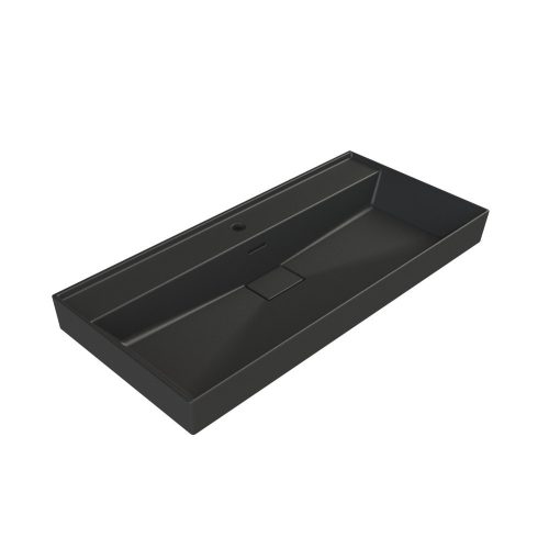 TMP SHARP 100 fali fürdőszobabútor - CeraStyle SHARP FEKETE mosdóval - 100 x 48 cm