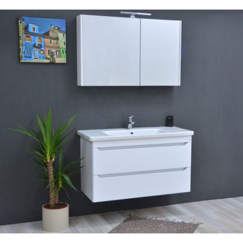 TMP SHARP 100 fali fürdőszobabútor - Isvea Sistema S mosdóval - 101 x 45,5cm