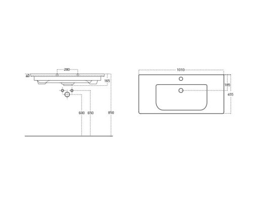 TMP SHARP 100 fali fürdőszobabútor - Isvea Sistema S mosdóval - 101 x 45,5cm