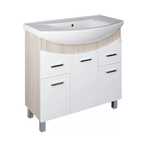 TMP ZX 85 - SONOMA - álló fürdőszobabútor - Sanovit ZENON - 6085 porcelán mosdóval - 86 x 50 cm