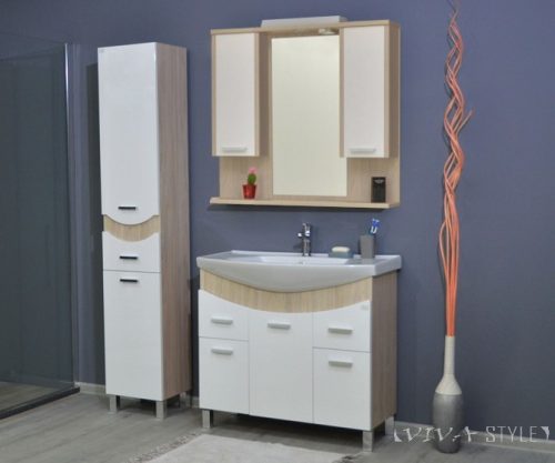 TMP ZX - SONOMA - Tükrös fürdőszobai szekrény LED világítással - 95 x 80 cm