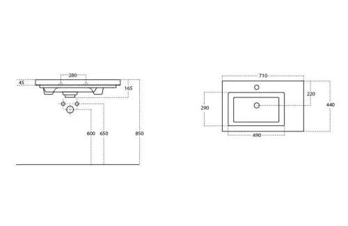 Sanovit ISIK - porcelán mosdókagyló - 70 x 44 cm