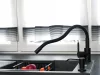 Caldo Freddo álló mosogató csaptelep FEKETE - FEKETE flexibilis kifolyócsővel