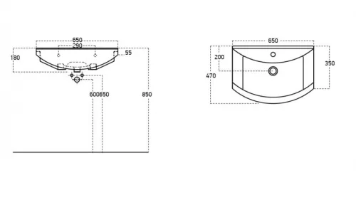 Sanovit ZENON - porcelán mosdókagyló - 65 x 47 cm
