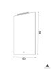 Piramida PERLA 60 G fürdőszobai tükör LED világítással - érintőkapcsolóval - 60 x 80 x 4 cm