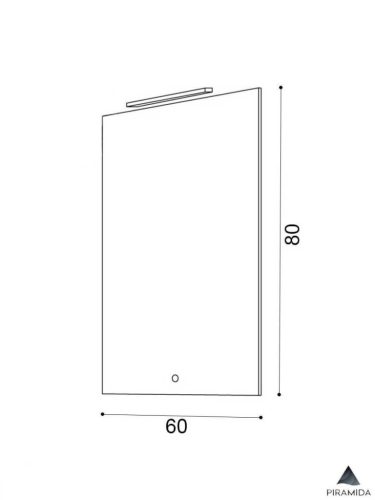 Piramida PERLA 60 G fürdőszobai tükör LED világítással - érintőkapcsolóval - 60 x 80 x 4 cm