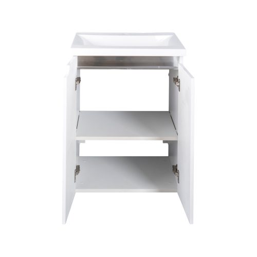 Piramida EURIDIKA fali /álló fürdőszobabútor - műmárvány mosdóval - 2 ajtós - 60 x 75 x 46 cm