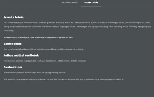 SAY Deniz 10 x 10 cm padlóösszefolyó, rozsdamentes ráccsal - oldalsó kifolyással Ø 50 mm