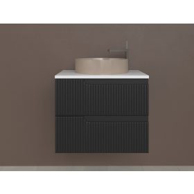   Piramida EURIDIKA fali fürdőszobabútor - mosdópult mosdó nélkül -2 fiókos - PINO FEKETE - 65 x 48 x 53 cm