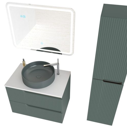 Piramida EURIDIKA fali fürdőszobabútor - mosdópult mosdó nélkül -2 fiókos - PINO ZÖLD - 65 x 48 x 53 cm