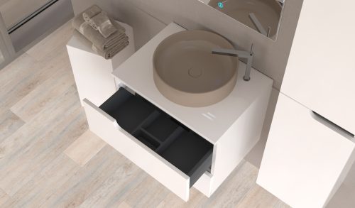 Piramida EURIDIKA fali fürdőszobabútor - mosdópult mosdó nélkül -2 fiókos - 65 x 48 x 53 cm