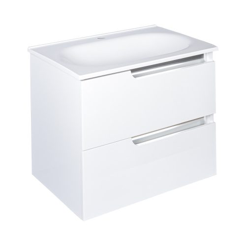 Piramida EURIDIKA fali fürdőszobabútor - műmárvány mosdóval -2 fiókos - 65 x 53 x 48 cm