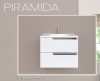 Piramida EURIDIKA fali fürdőszobabútor - műmárvány mosdóval -2 fiókos - 65 x 53 x 48 cm