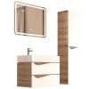 Piramida EURIDIKA fali fürdőszobabútor - műmárvány mosdóval -2 fiókos - ALPINFEHÉR-TÖLGY - 70 x 41 x 56 cm