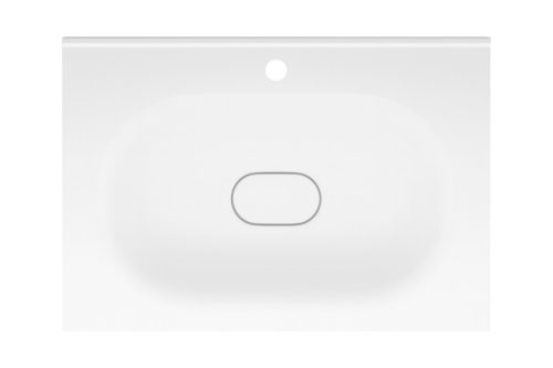 Piramida EURIDIKA fali fürdőszobabútor - műmárvány mosdóval -2 fiókos - ALPINFEHÉR-TÖLGY - 75 x 48 x 55 cm