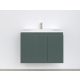 Piramida EURIDIKA fali fürdőszobabútor - műmárvány mosdóval -2 ajtós - PINO ZÖLD - 75 x 48 x 53 cm