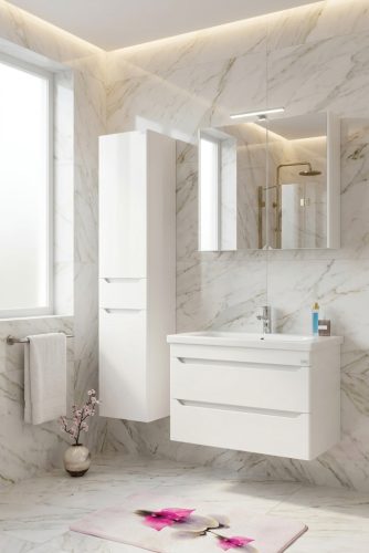 TMP SHARP 80 fali fürdőszobabútor - Sanovit SOFT - 13080 mosdóval - 80 x 45,5 cm