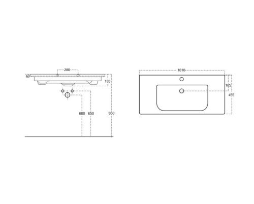 TMP SHARP 80 fali fürdőszobabútor - Sanovit SOFT - 13080 mosdóval - 80 x 45,5 cm